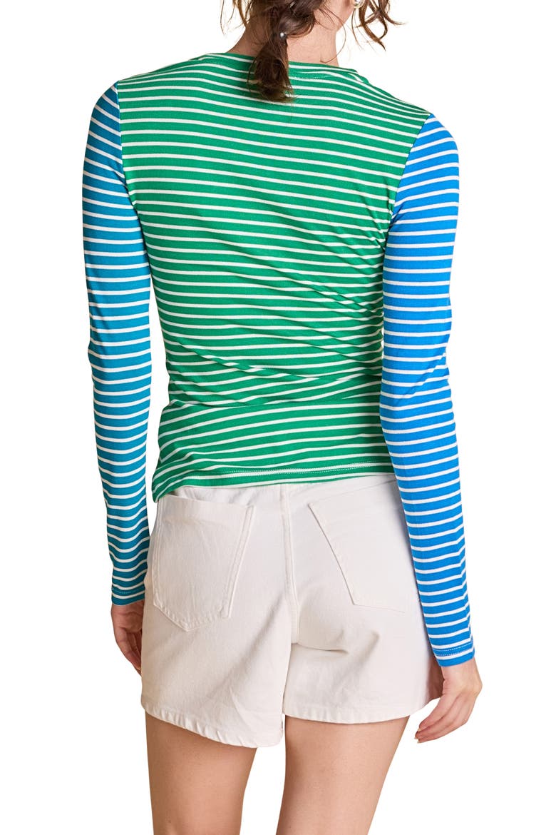 Colorblock Stripe Long Sleeve T-Shirt, Alternate, color, GREEN MULTI