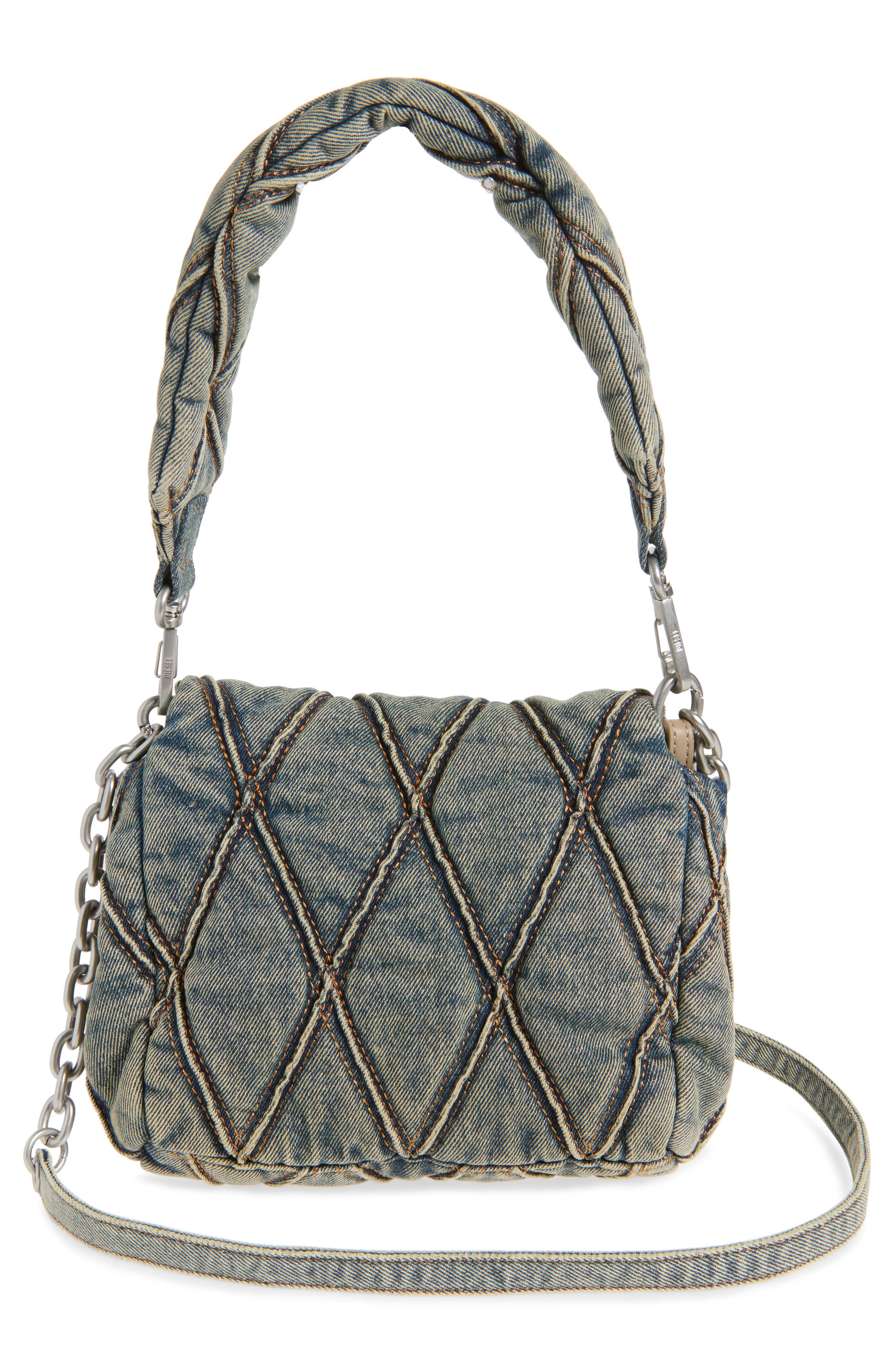 DIESEL<sup>®</sup> Charm-D Quilted Denim Shoulder Bag, Alternate, color, 