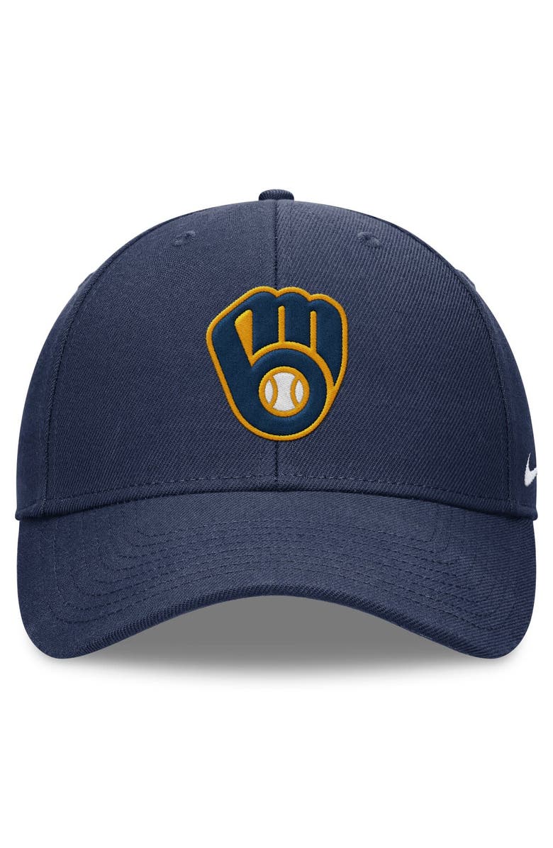 Nike Men's Nike Navy Milwaukee Brewers Evergreen Club Performance Adjustable Hat, Alternate, color, 