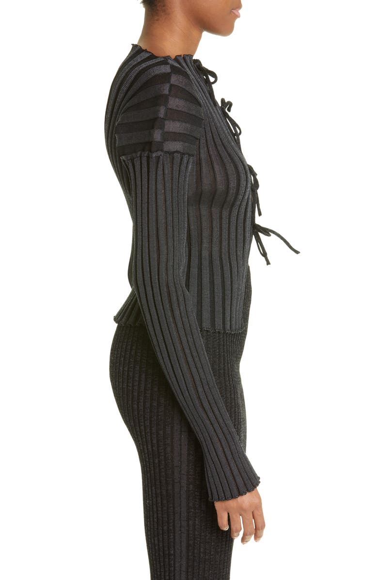 A. Roege Hove Katrine Reversible Ribbed Cotton Blend Cardigan, Alternate, color, 