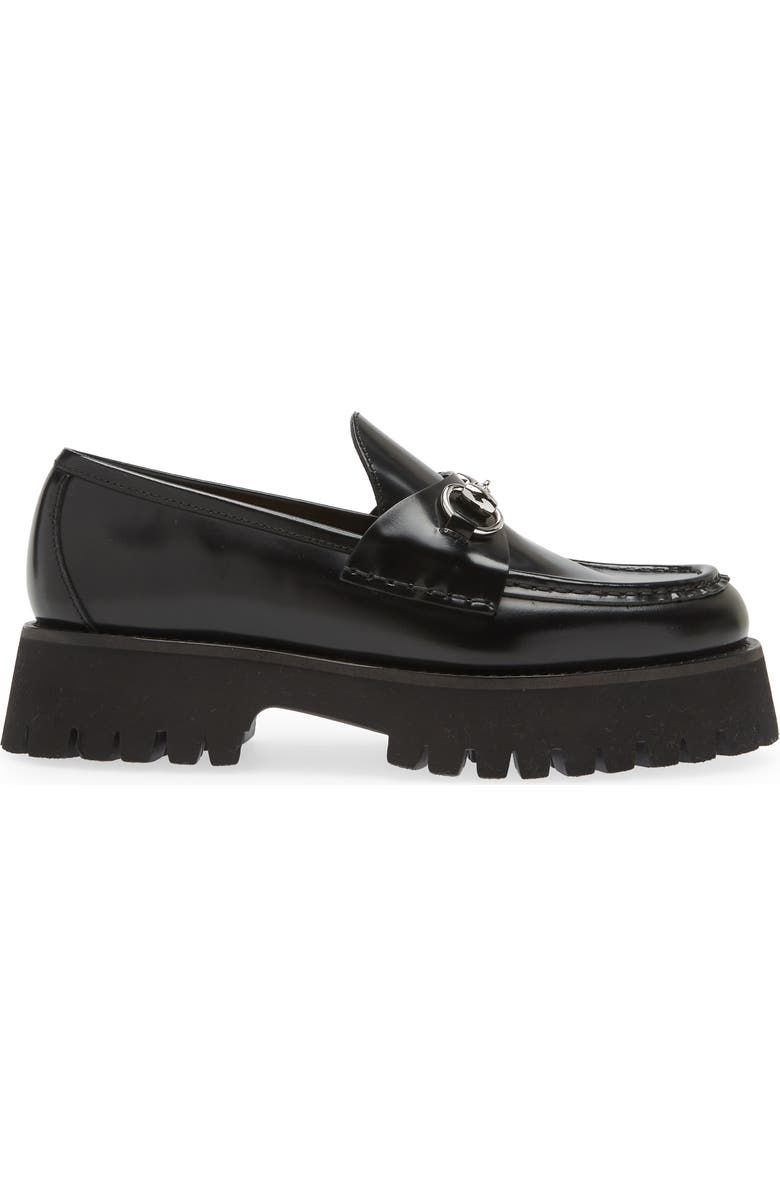 Gucci Sylke Horsebit Platform Loafer, Alternate, color, Black