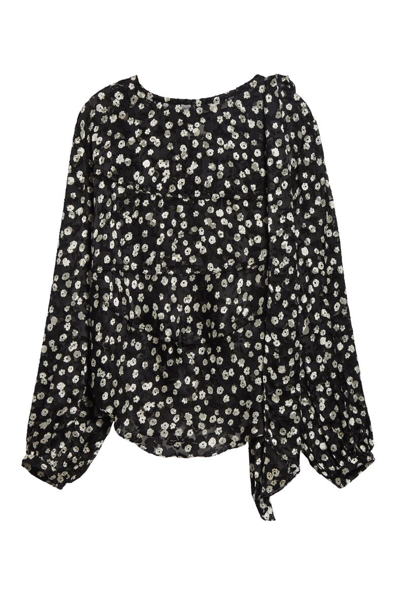 Firma Floral Dévoré Georgette Top, Alternate, color, BLACK/ ECRU