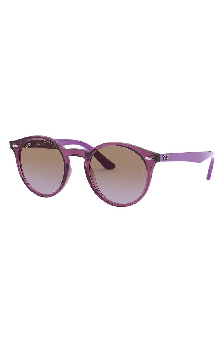 Ray-Ban Junior 44mm Round Sunglasses, Alternate, color, Fuchsia