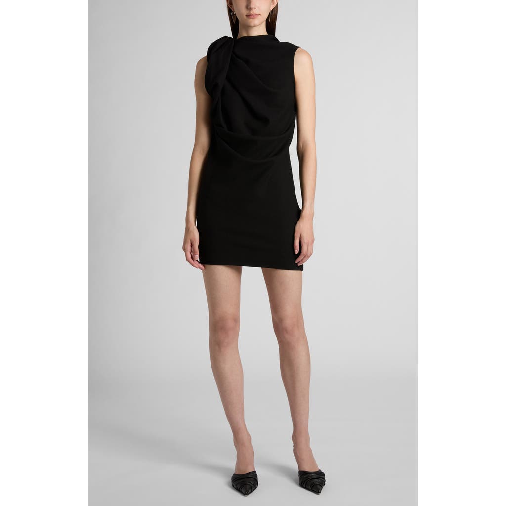 Alexander Mcqueen Wool Crepe Dress In Black
