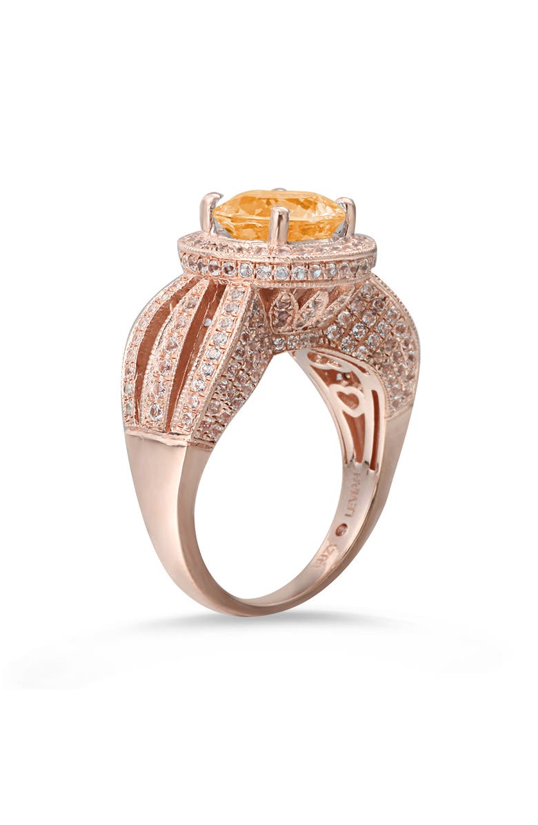 SUZY LEVIAN Halo Citrine Ring, Alternate, color, Orange