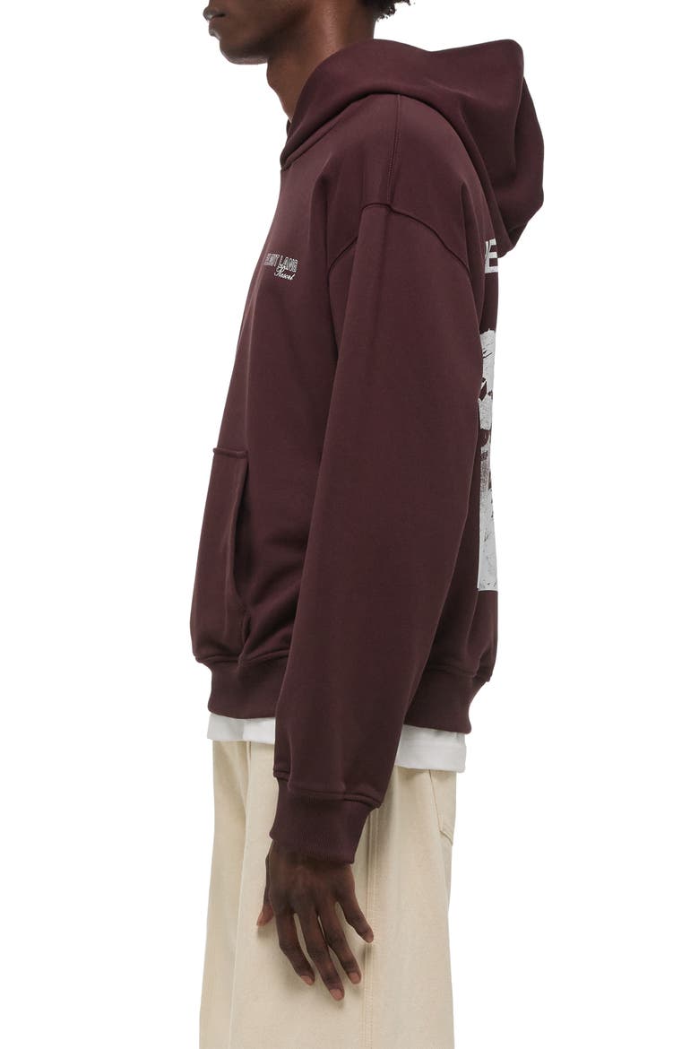Skier Cotton Hoodie, Alternate, color, MAHOGANY