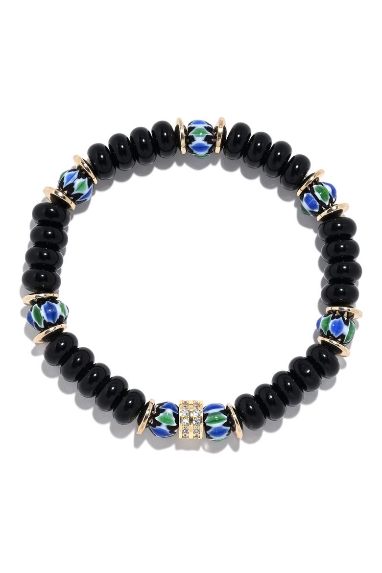 Charlie Pavé Beaded Stretch Bracelet, Alternate, color, BLACK