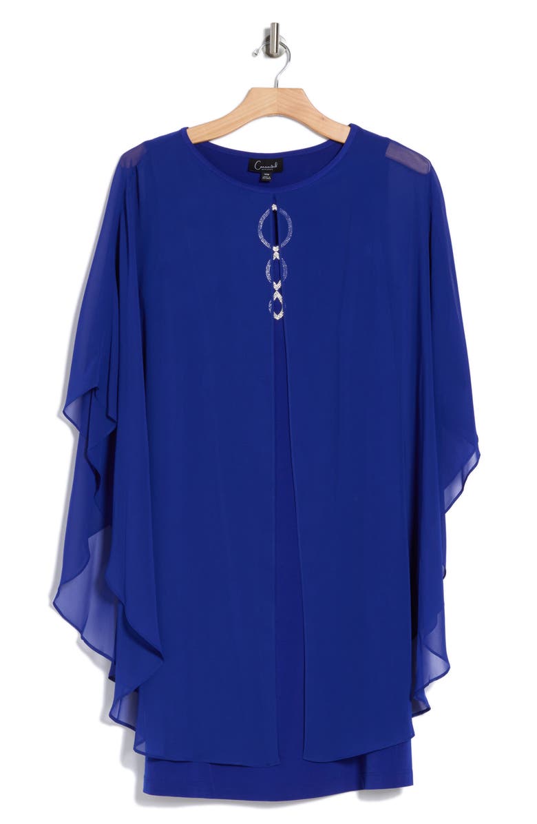 Connected Apparel Cape Dress, Alternate, color, 