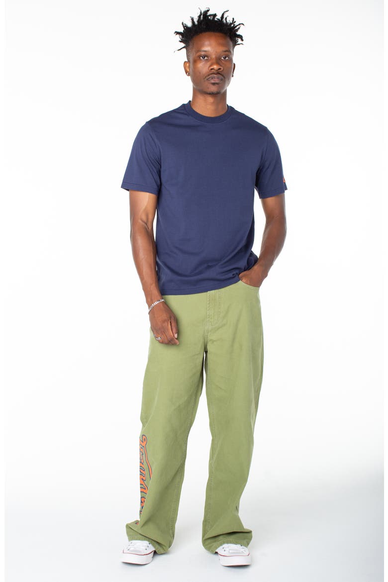 Baggy Contrast Graphic Patch Straight Reaper Pant, Alternate, color, Sphagnum