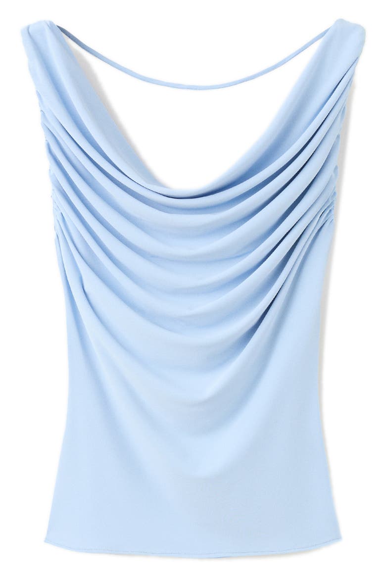Drape Detail Open Back Top, Alternate, color, BLUE
