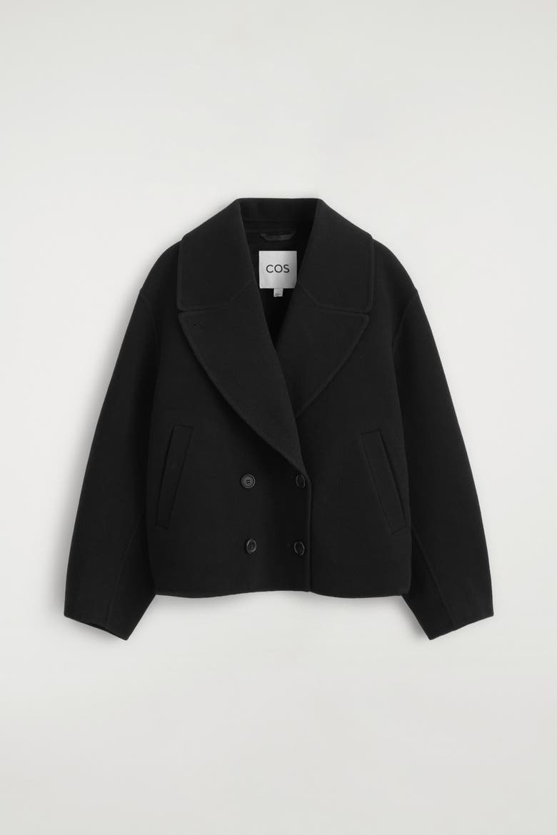 Oversized Double-Faced Wool Jacket, Alternate, color, BLACK