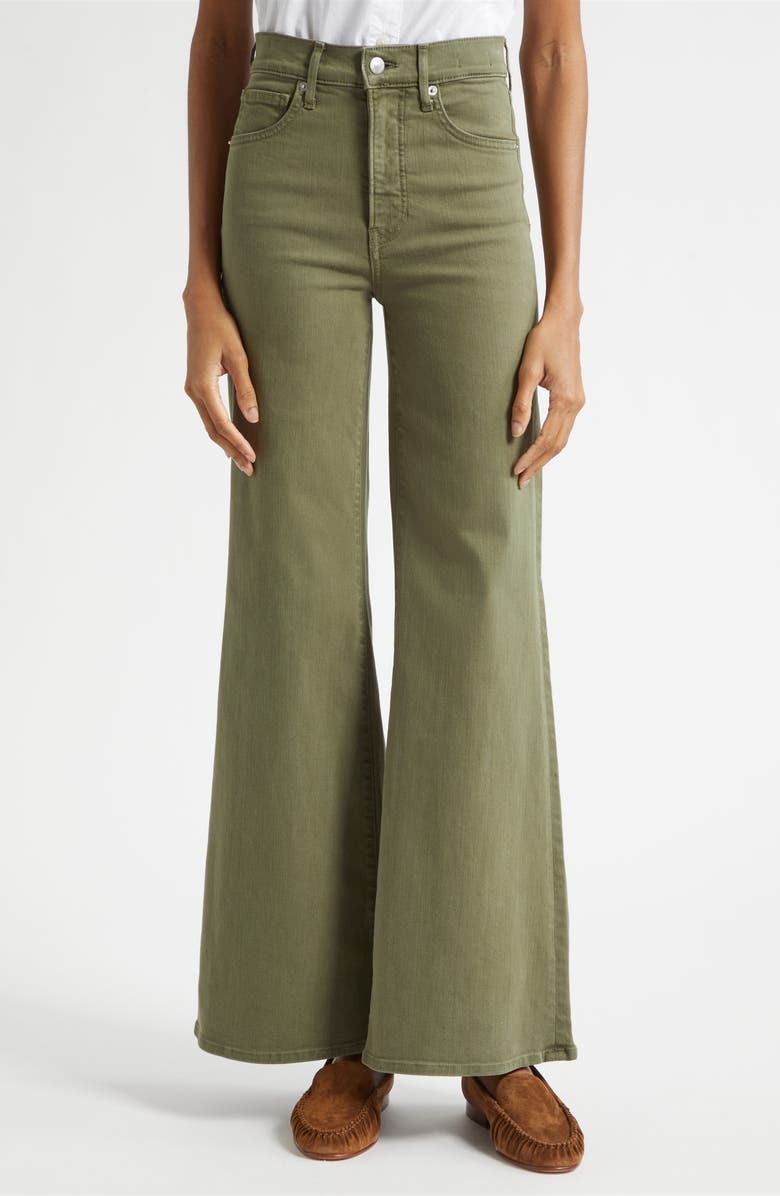 Veronica Beard Joplin Wide Flare Jeans, Main, color, Army