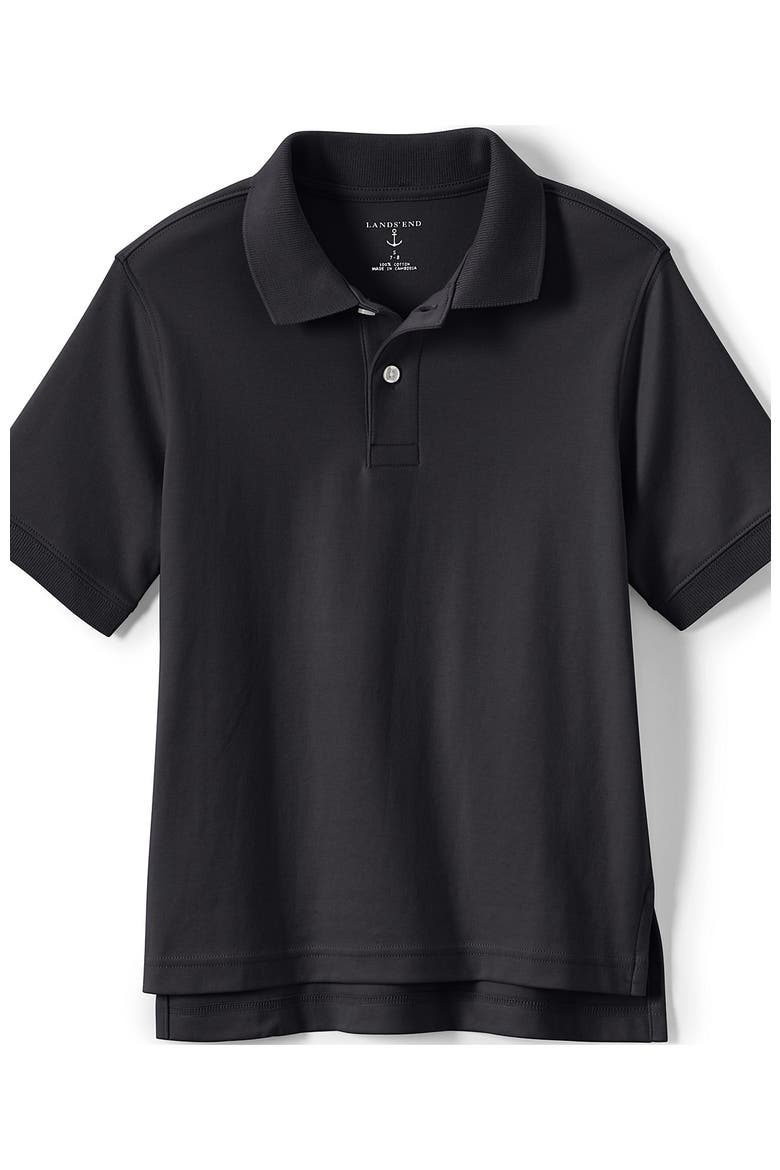 School Uniform Kids Short Sleeve Interlock Polo Shirt, Alternate, color, Black