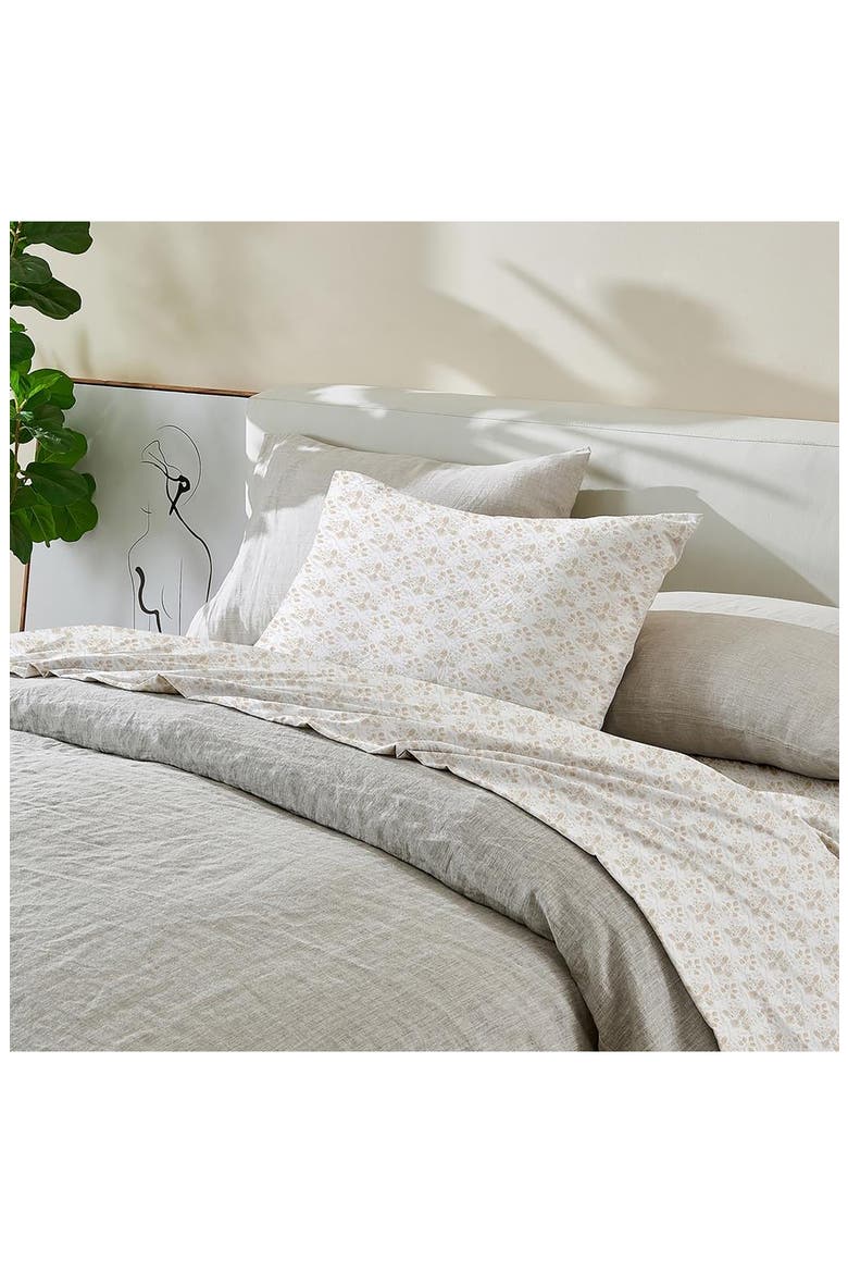 Leiea Prewashed Microfiber Sheet Set, Alternate, color, FOLIAGE DAY TAUPE