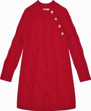 Reiss Kids' Harper Long Sleeve Wool Sweater Dress