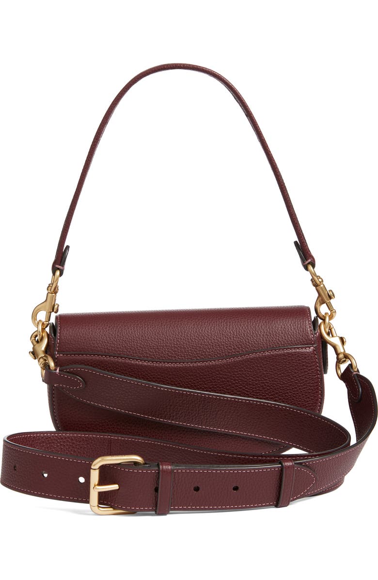 COACH Pebbled Crossbody Bag, Alternate, color, Merlot