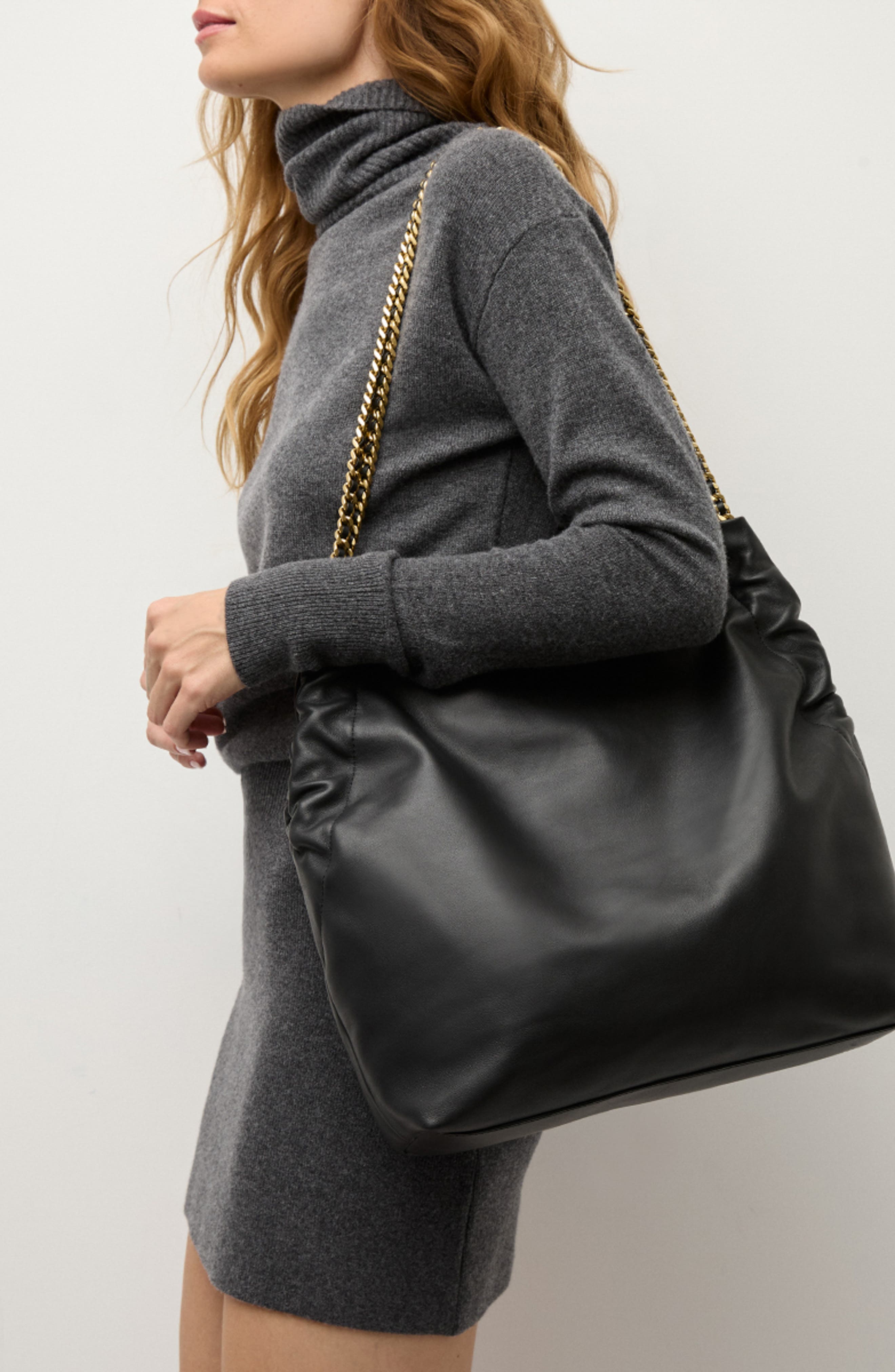 Veronica Beard Slouch Leather Shoulder Bag, Alternate, color, 