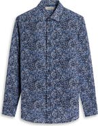 Bugatchi Julian Shaped Fit Abstract Paisley Print Cotton Button-Up Shirt