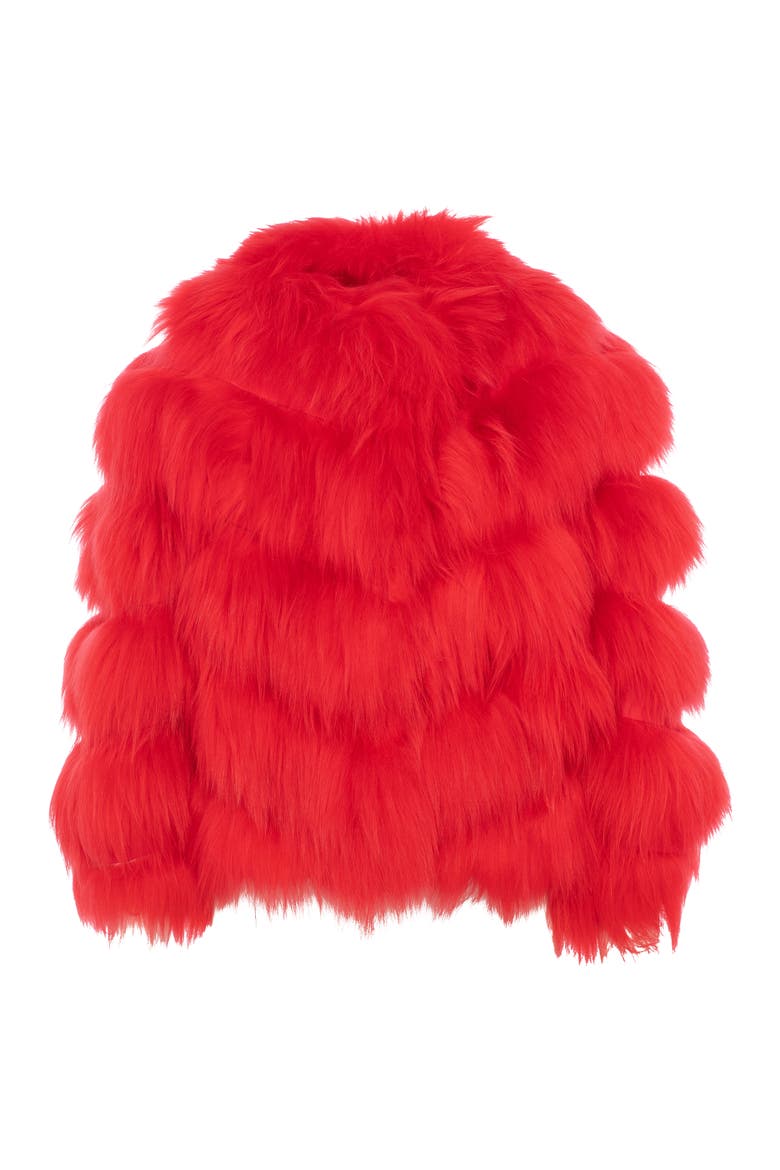 Genuine Shearling Jacket, Alternate, color, RED