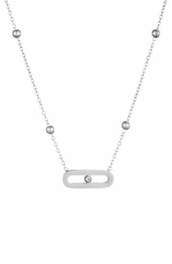 Adornia Tarnish Resistant Silver Plated Bar Necklace