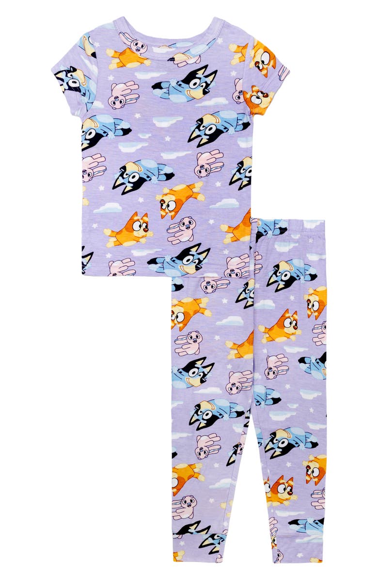 AME Bluey Fitted Two-Piece Pajamas, Main, color, Purple