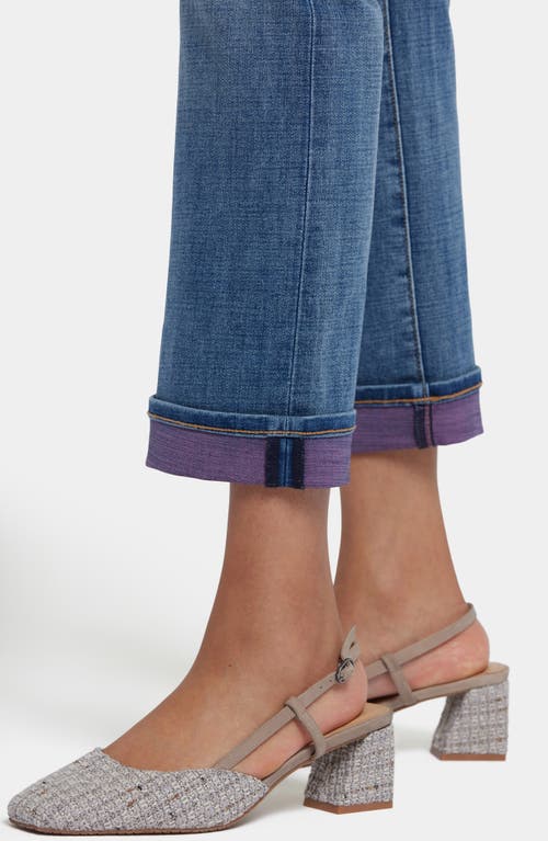 Nydj Marilyn Color Cuff Ankle Straight Leg Jeans In Blue