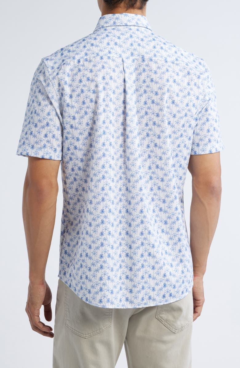 johnnie-O Mendocino Hangin' Out Palm Tree Print Short Sleeve Knit Button-Up Shirt, Alternate, color, 
