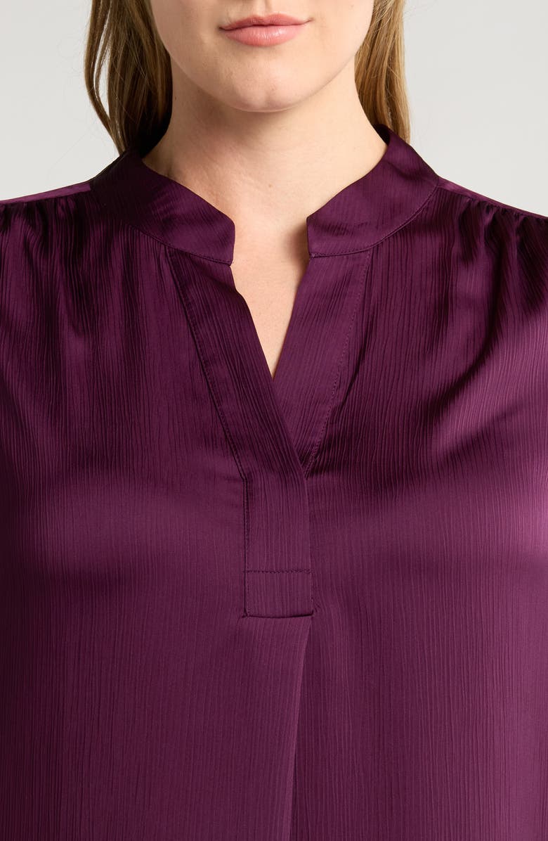 Anne Klein Split Neck Textured Woven Tunic Top, Alternate, color, 