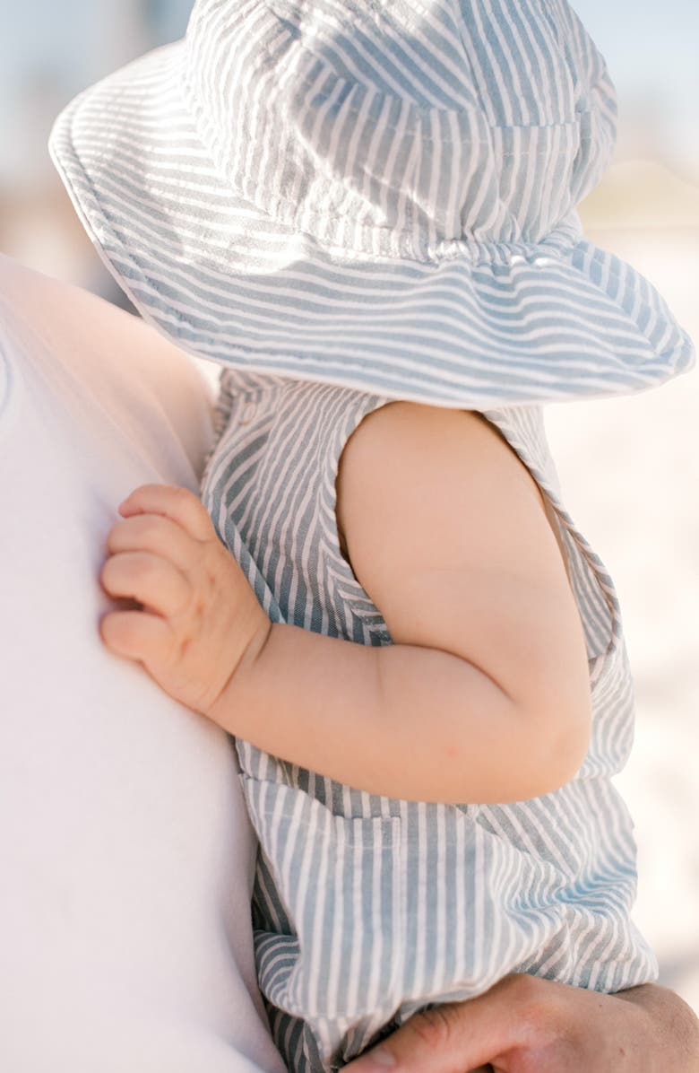 Pehr Seersucker Bucket Hat, Alternate, color, Marine Blue