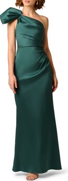 Aidan Mattox Asymmetric Stretch Mikado Gown