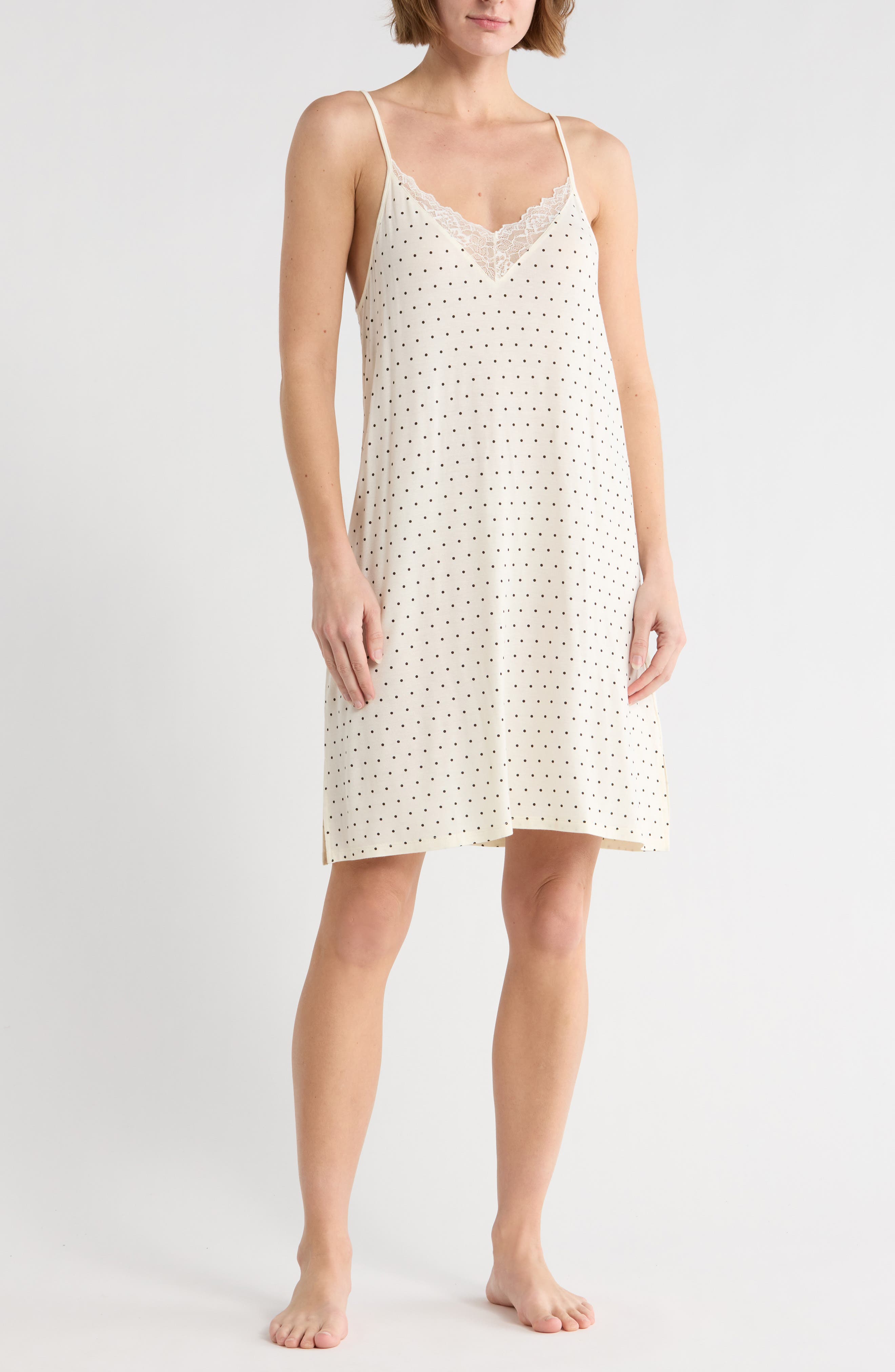 IVORY- BLACK SPACED DOT