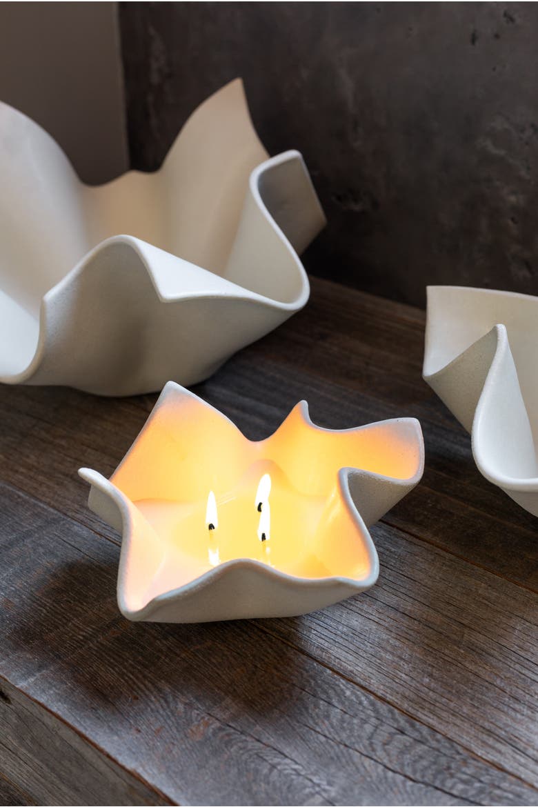 Joy Candle, Alternate, color, Raw Blanc