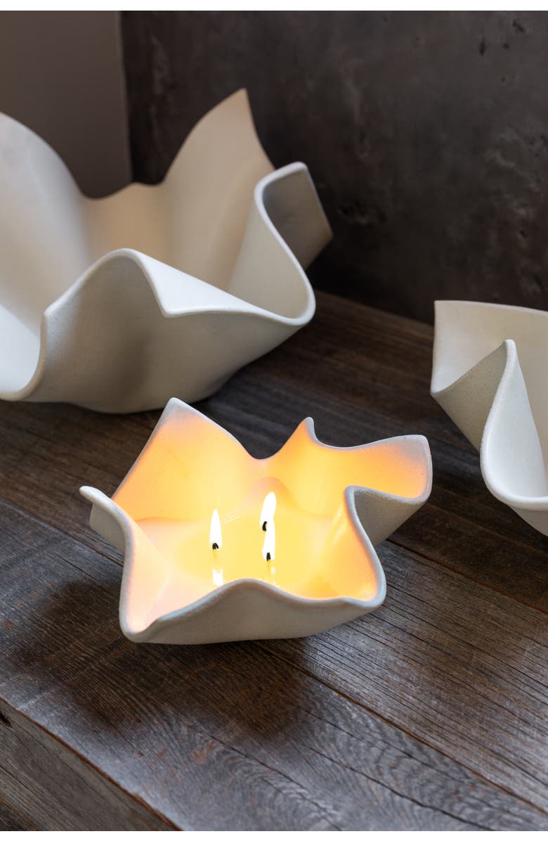 Dumae Joy Candle, Alternate, color, Raw Blanc