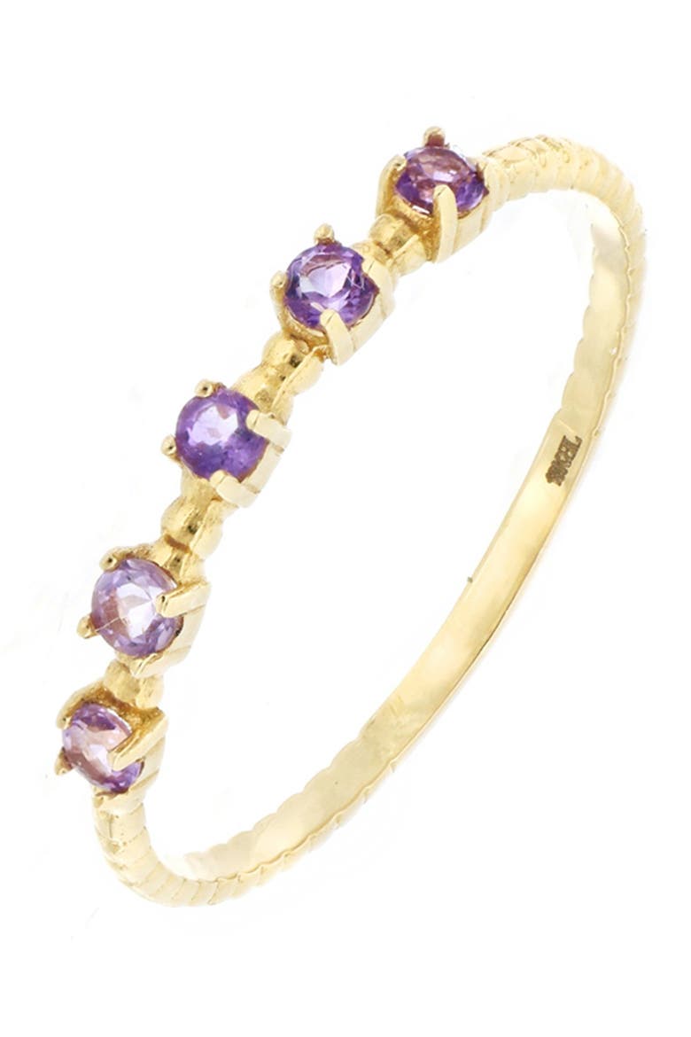 18K Yellow Gold 5 Amethyst Stack Ring, Main, color, 18KY