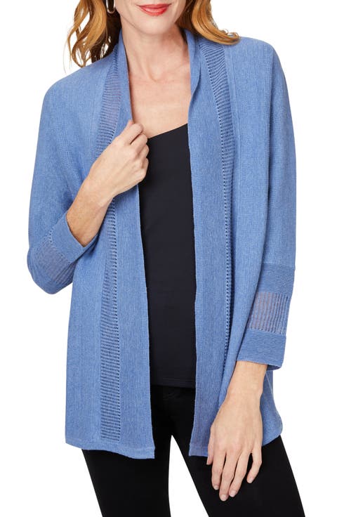 Pointelle Open Front Cardigan