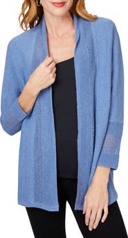Foxcroft Pointelle Open Front Cardigan