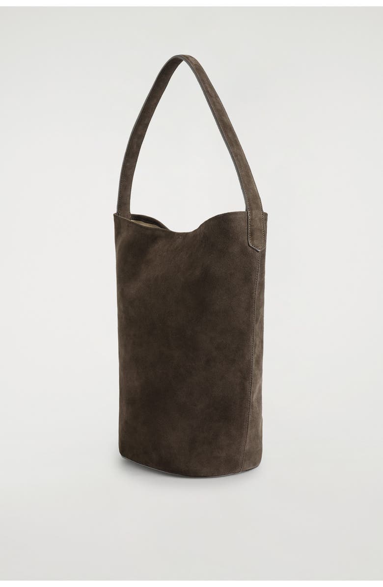 COS Paradigm Tote Bag - Suede, Alternate, color, Dark Brown