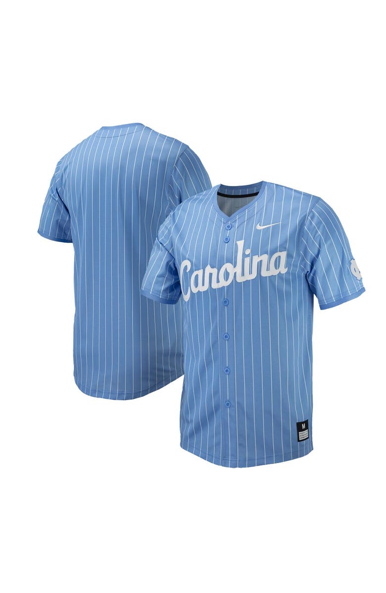 Nike Men's Nike Carolina Blue North Carolina Tar Heels Pinstripe Replica Baseball Jersey, Main, color, 