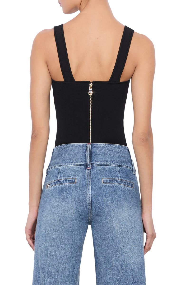 Alice + Olivia Sariah Rib Corset Tank, Alternate, color, 