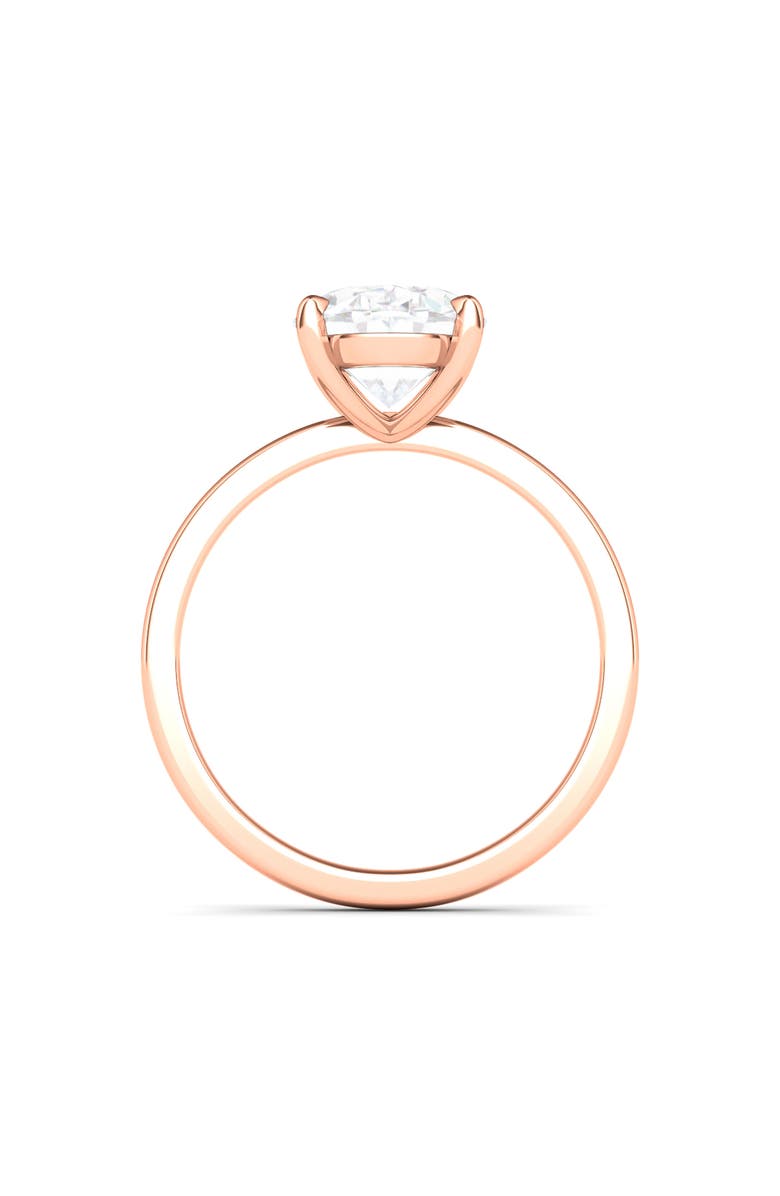 HauteCarat Oval Cut Lab Created Diamond Ring, Alternate, color, 2.00 Ctw 18K Rose Gold