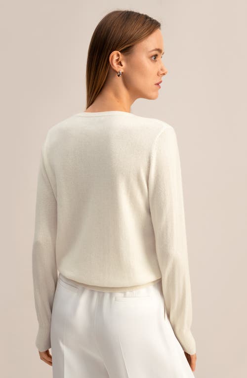 Lilysilk Cashmere Super Soft Crewneck Sweater In Natural White