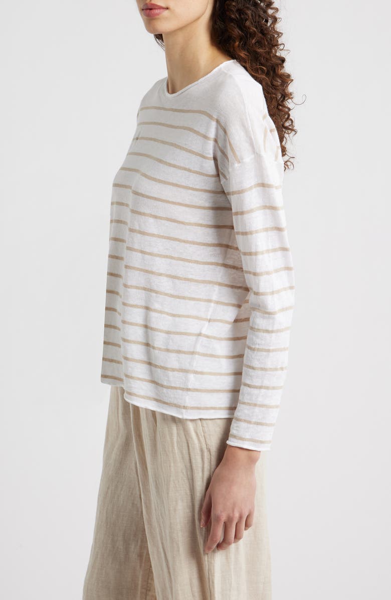 Eileen Fisher Organic Linen & Organic Cotton Crewneck Sweater, Alternate, color, Undyed Natural