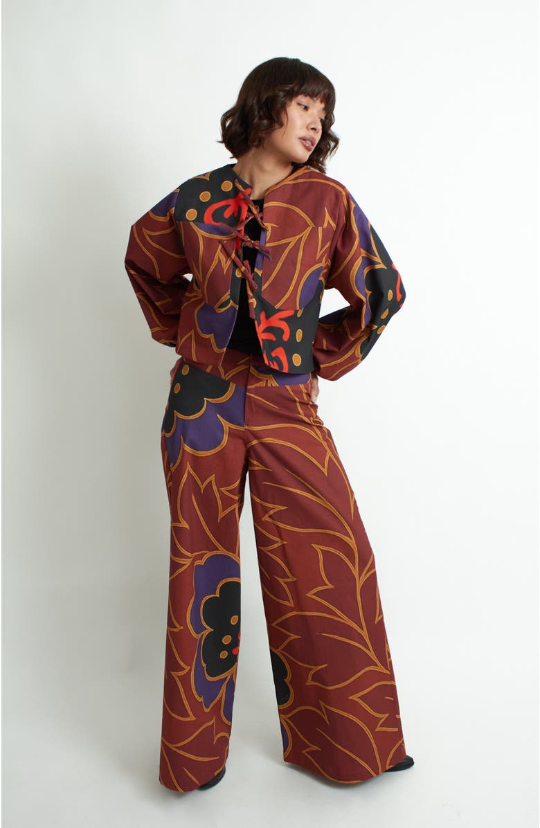 Florencia Davalos Coco Jacket, Alternate, color, Green Garden / Brown Floral