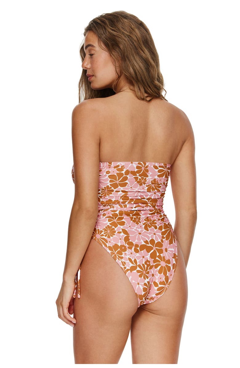 Flirtt Gottex Summer Memories Bandeau One Piece, Alternate, color, Pink-Brown