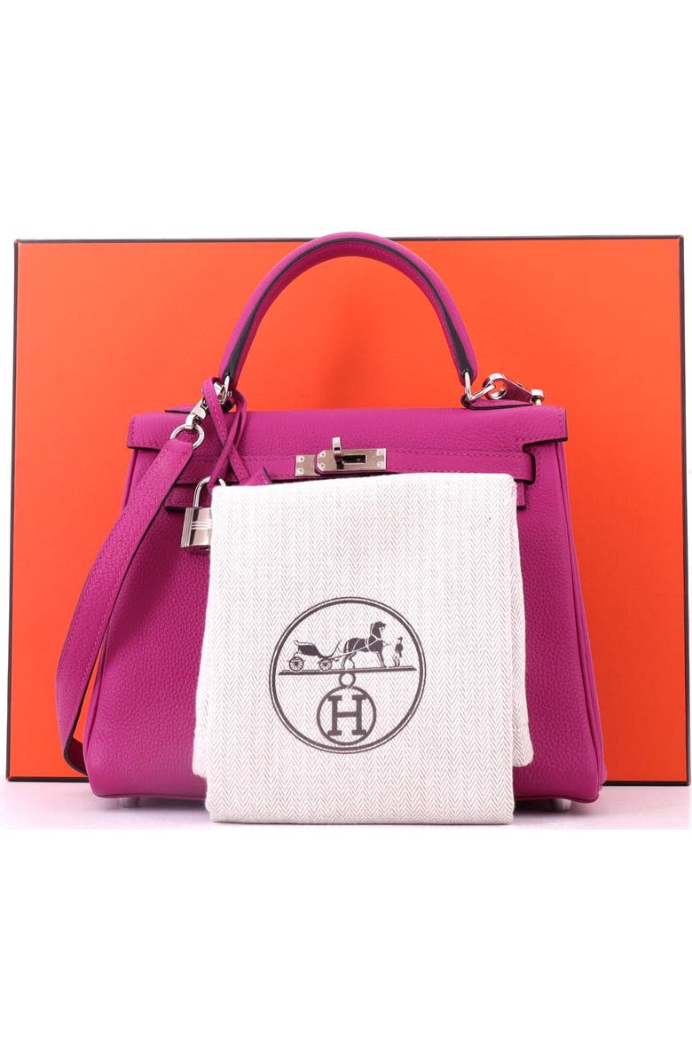 Pre-Owned Hermes Kelly Handbag Pink Togo with Palladium Hardware 25, Alternate, color, Rose Pourpre