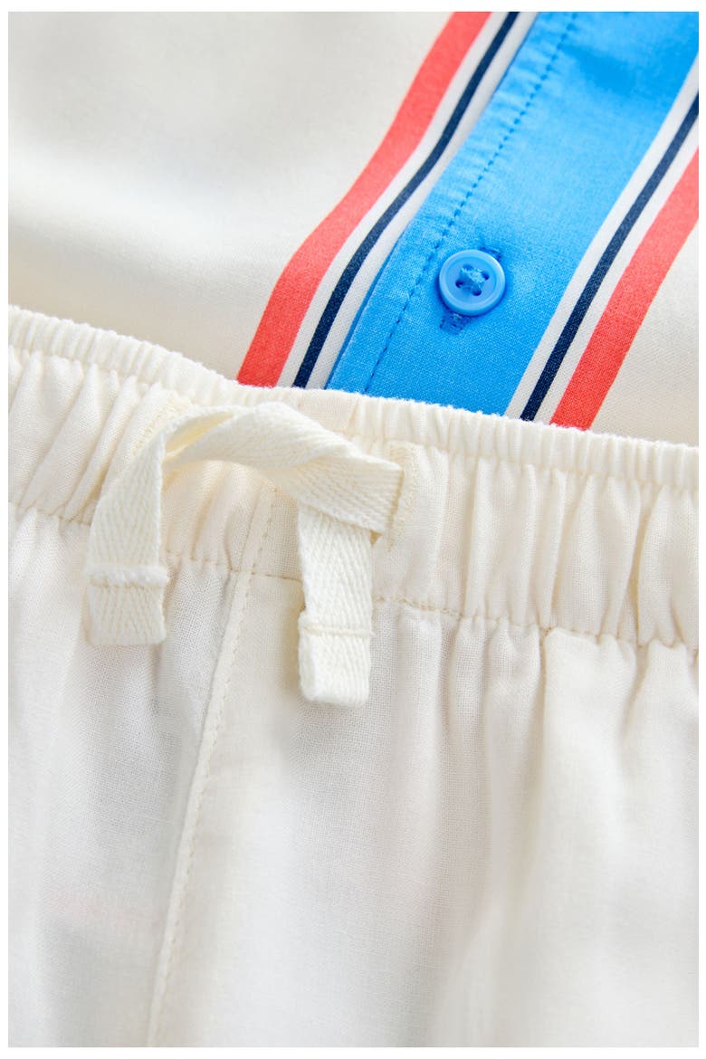 Kids' Postcard Print Camp Shirt & Drawstring Shorts Set, Alternate, color, WHITE