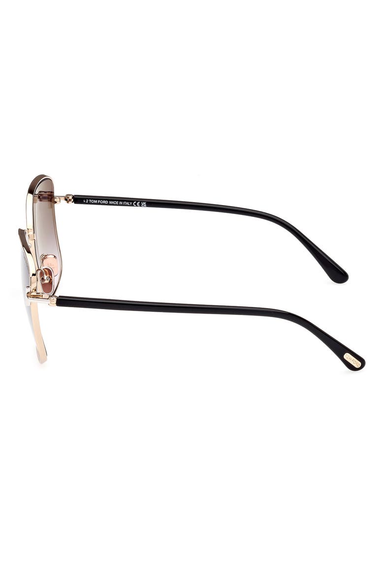 Fern 57mm Square Sunglasses, Alternate, color, SHINY ROSE GOLD / GRADIENT SMOKE
