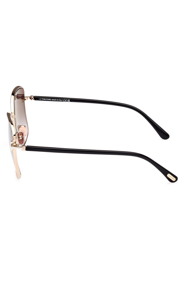 TOM FORD Fern 57mm Square Sunglasses, Alternate, color, Shiny Rose Gold / Smoke