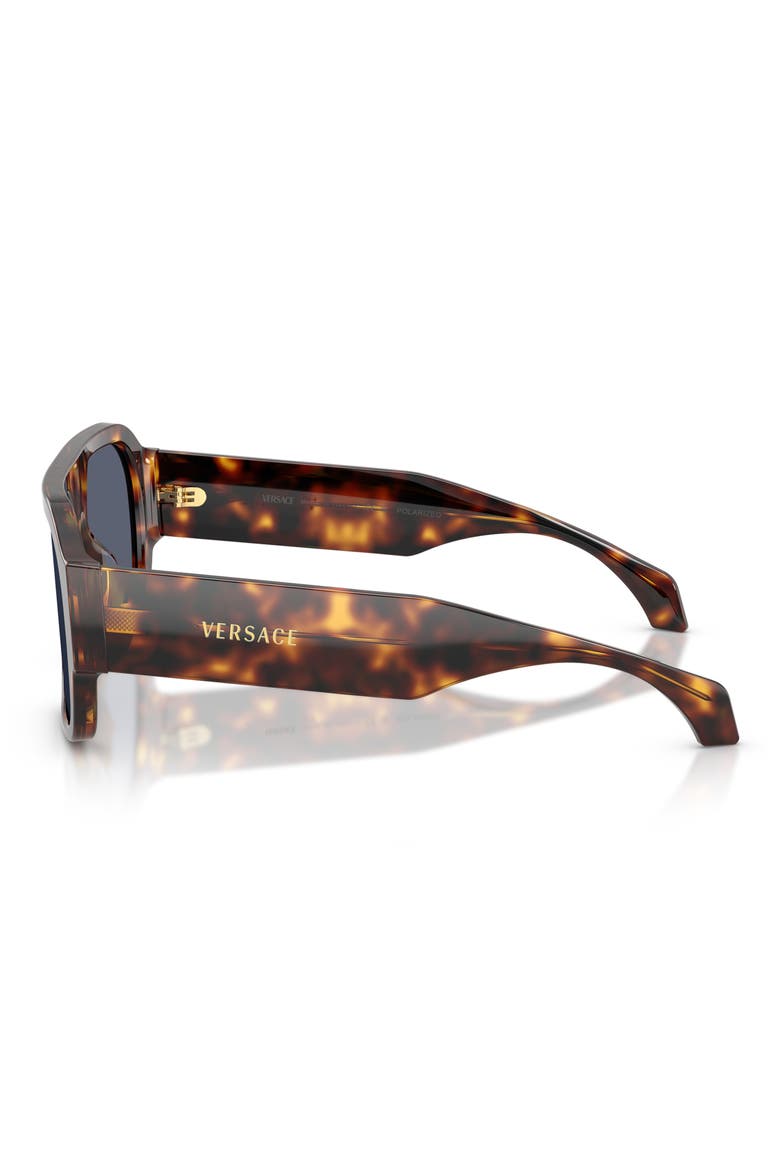 56mm Polarized Square Sunglasses, Alternate, color, HAVANA / DARK BLUE POLAR