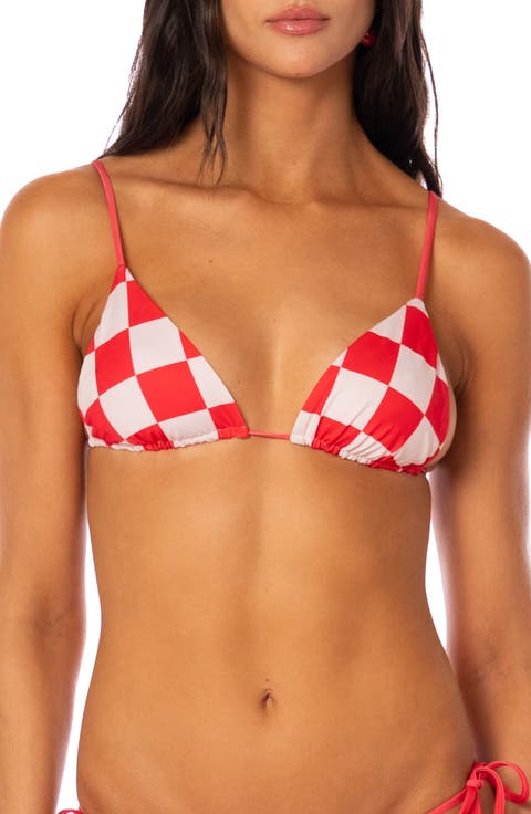 Balmy Check Bikini Top